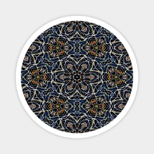 Spiritual Special  Flower Blue Yellow Art Pattern Magnet